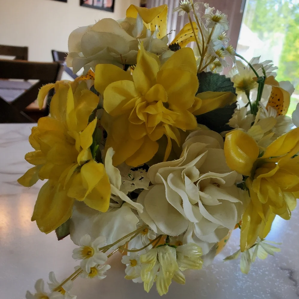 Vintage Handmade Floral Arrangement in Mug